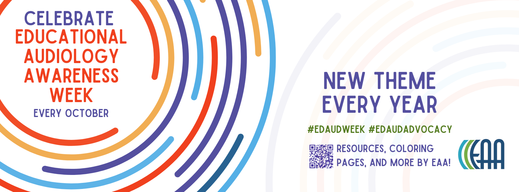 EdAuD Awareness week banner celebrating a new theme every year